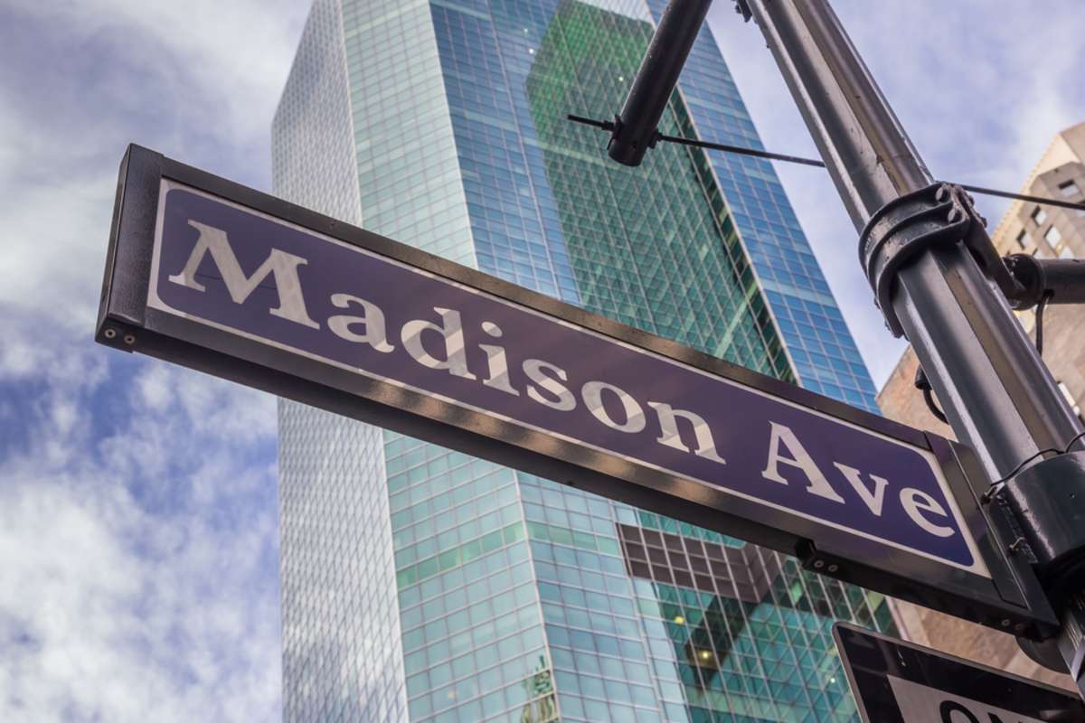 Street sign of Madison avenue in New York City, USA