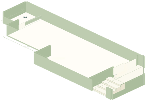 Ground Floor: 600 SF