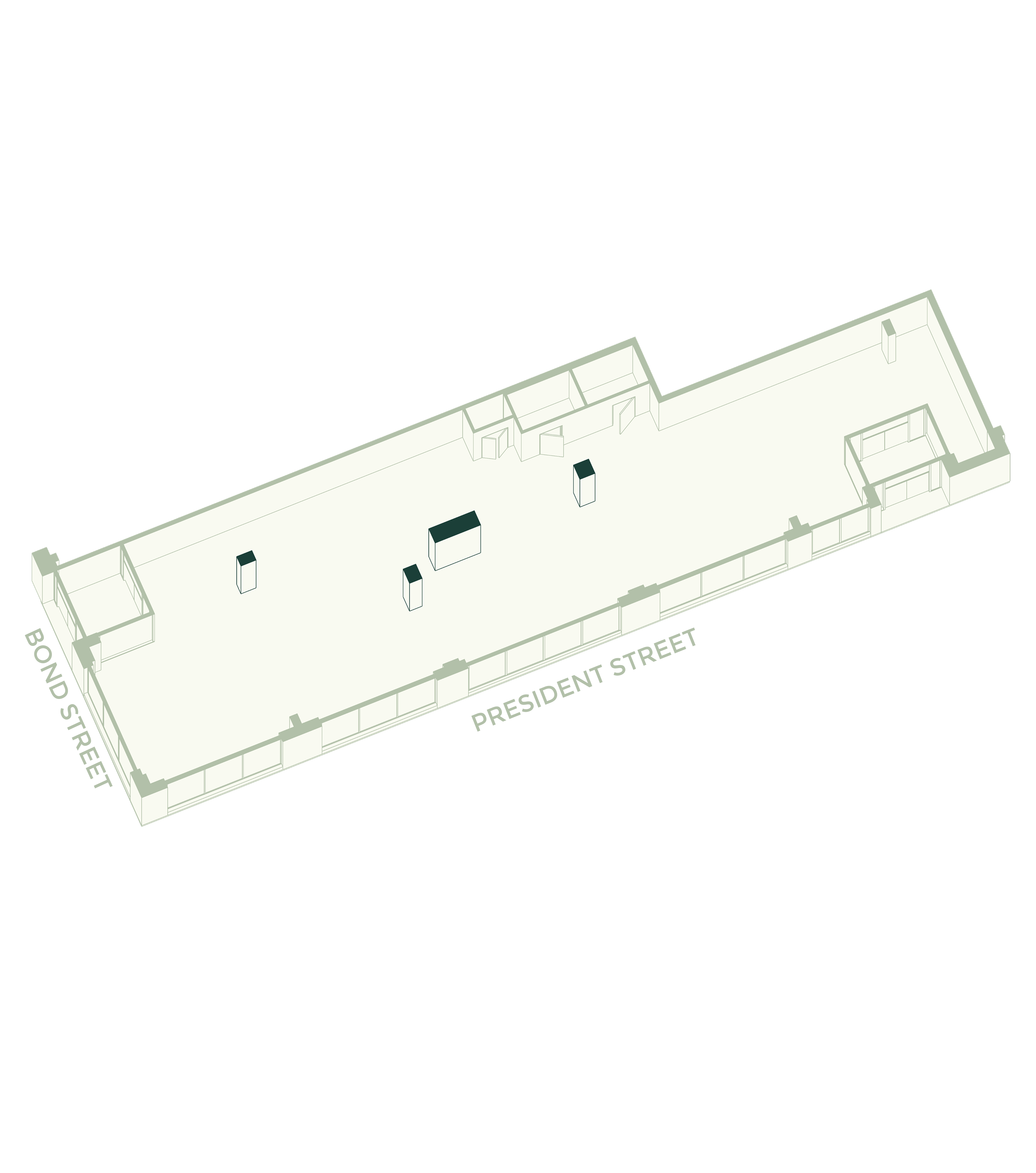 Ground Floor 001: 2,999.24 SF