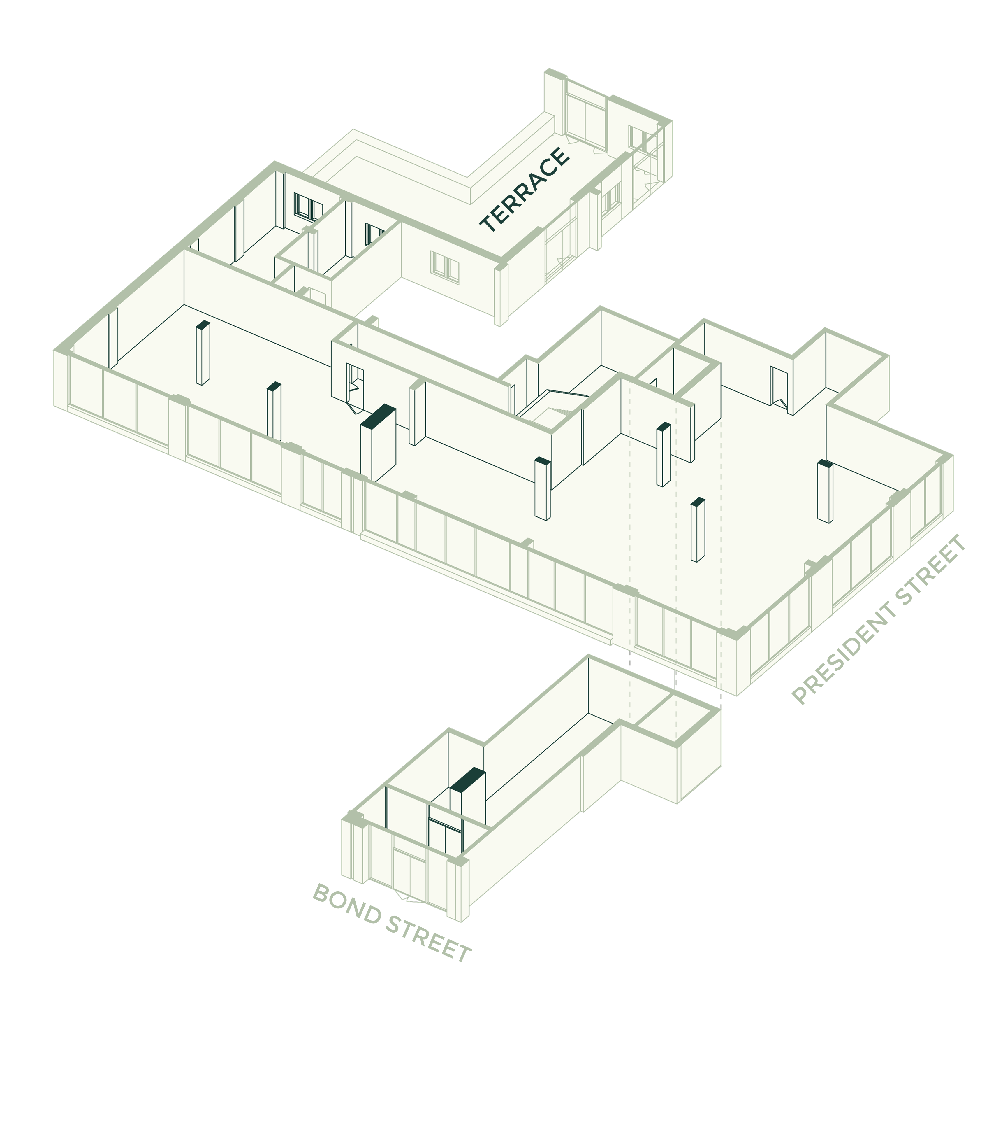 Ground Floor + Second Floor: Marker Space </br>
Ground Floor: 772 SF </br>
Second Floor: 4,300 SF